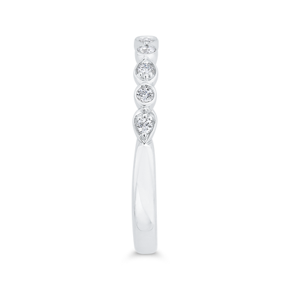 Bezel Set Diamond Wedding Band in 14K White Gold