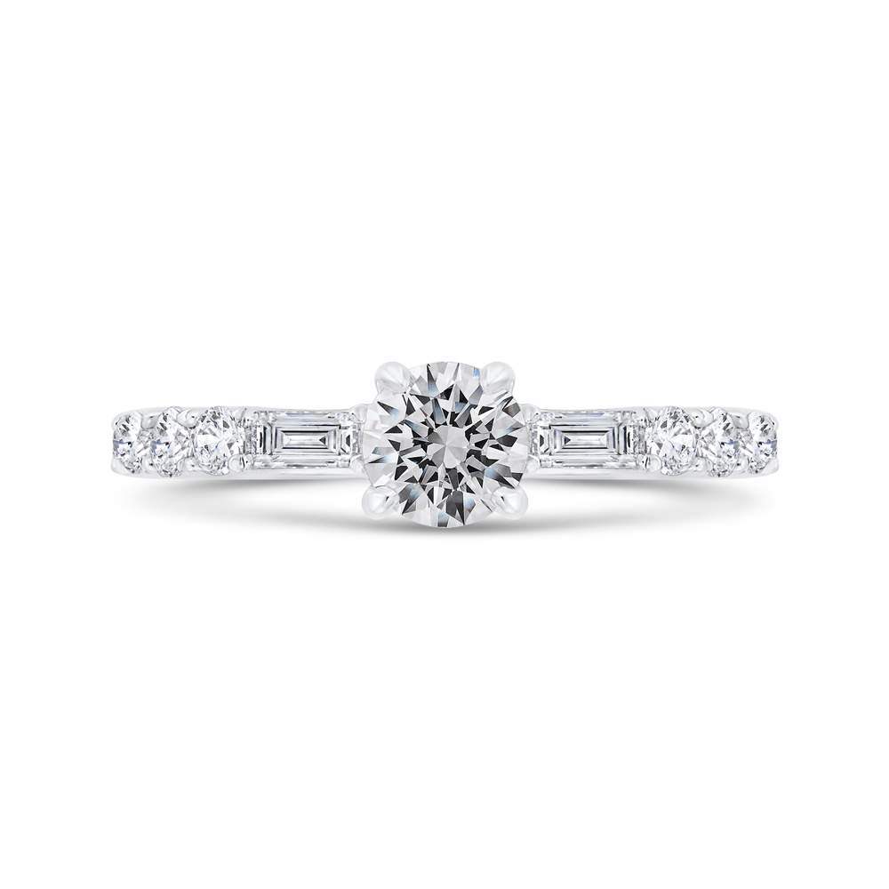 Diamond Solitaire Plus Engagement Ring in 14K White Gold