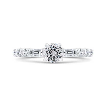 Diamond Solitaire Plus Engagement Ring in 14K White Gold