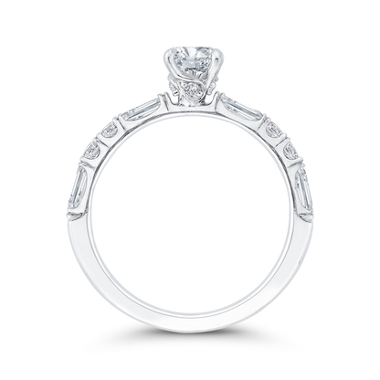 Diamond Solitaire Plus Engagement Ring in 14K White Gold