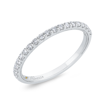 Round Diamond Wedding Band in 14K Two Tone Gold