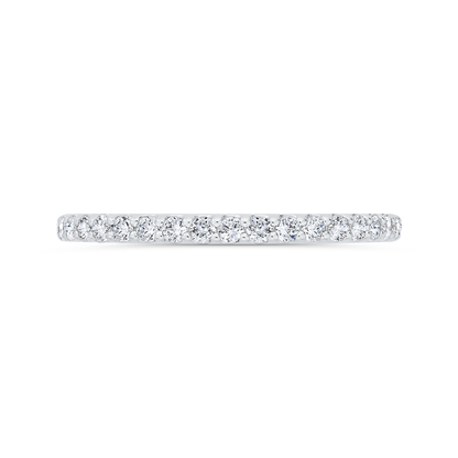 Round Diamond Wedding Band in 14K Two Tone Gold
