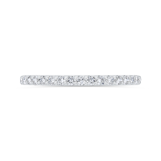 Round Diamond Wedding Band in 14K Two Tone Gold