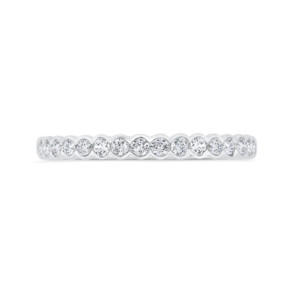 Bezel Set Diamond Wedding Band in 14K White Gold
