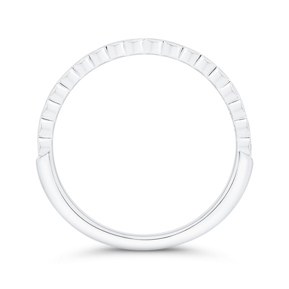 Bezel Set Diamond Wedding Band in 14K White Gold