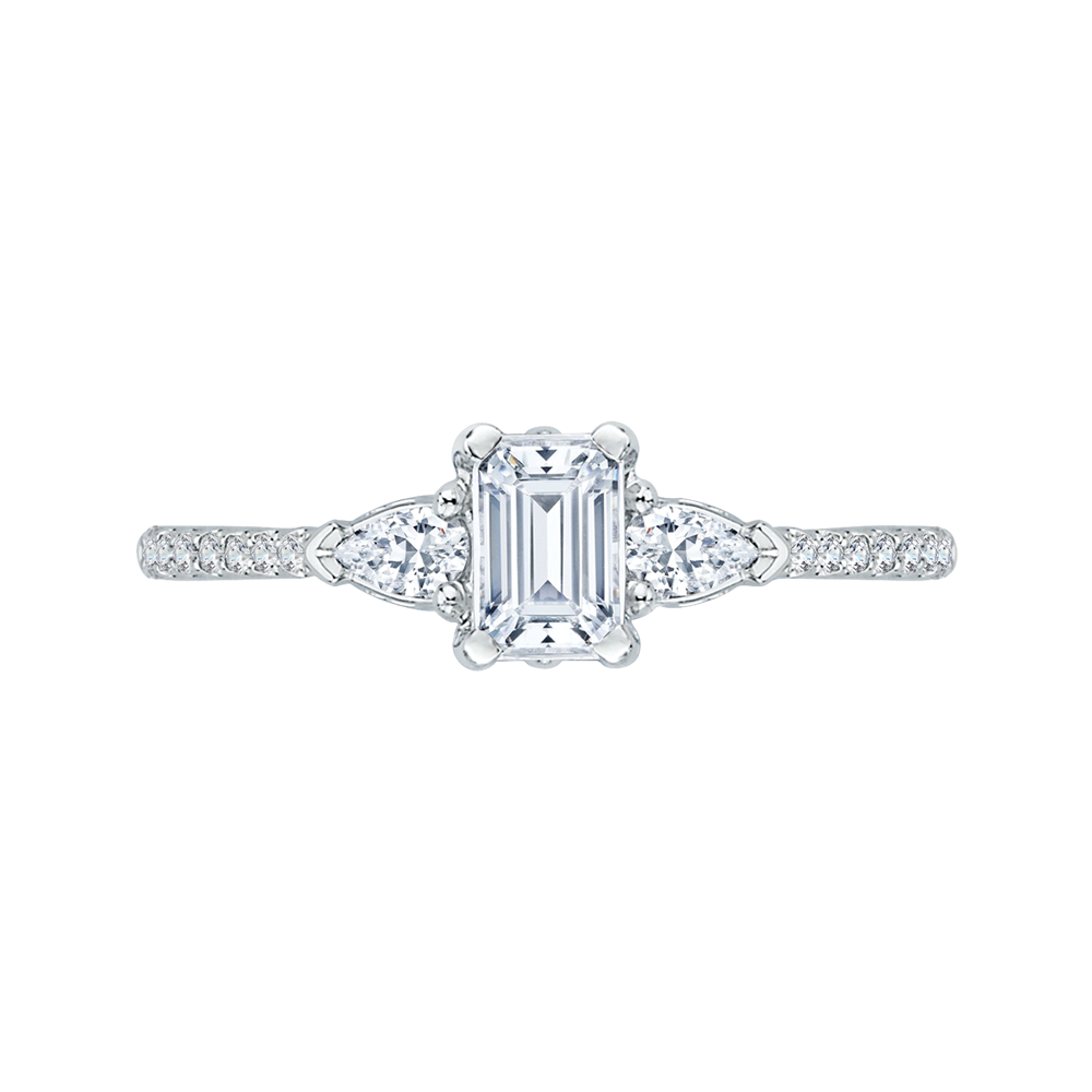 Emerald Cut Diamond Engagement Ring In 14K White Gold