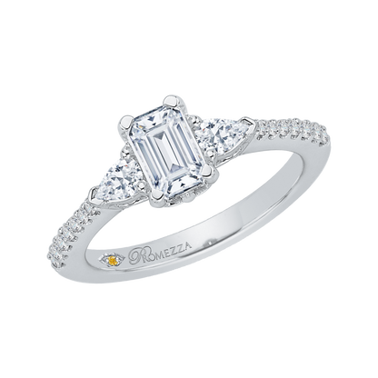 Emerald Cut Diamond Engagement Ring In 14K White Gold