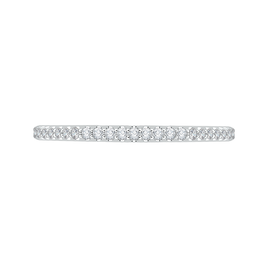Round Diamond Half-Eternity Wedding Band in 14K White Gold