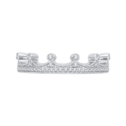 Round Diamond Wedding Band in 14K White Gold
