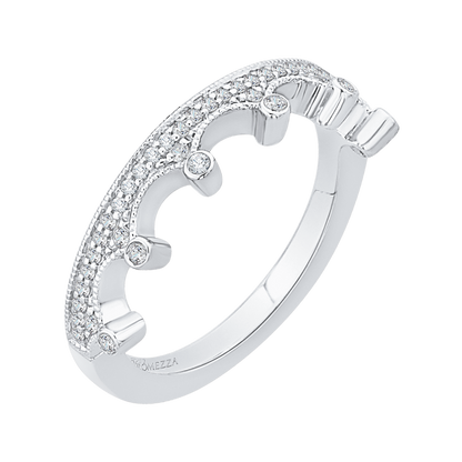 Round Diamond Wedding Band in 14K White Gold