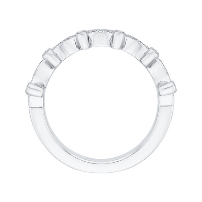 Round Diamond Wedding Band in 14K White Gold