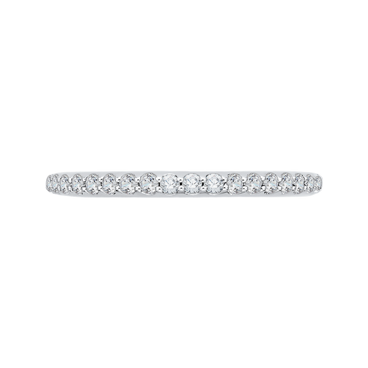 Round Diamond Half-Eternity Wedding Band in 14K White Gold