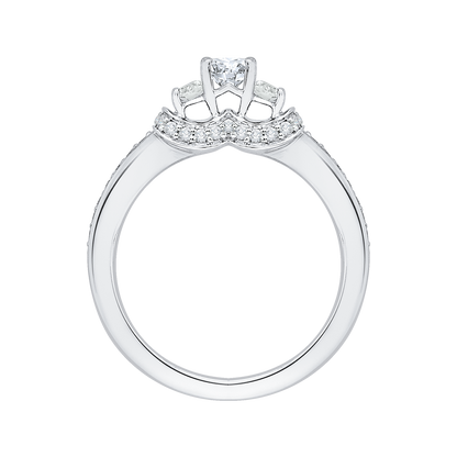 Oval Cut Diamond Three-Stone Engagement Ring in 14K White Gold