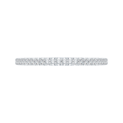 Round Diamond Half-Eternity Wedding Band in 14K White Gold