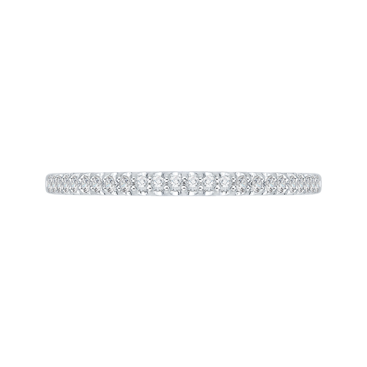 Round Diamond Half-Eternity Wedding Band in 14K White Gold