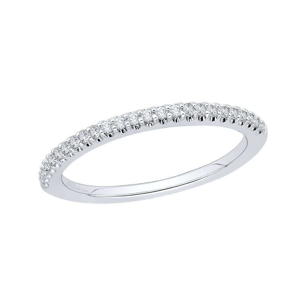 Round Diamond Half-Eternity Wedding Band in 14K White Gold