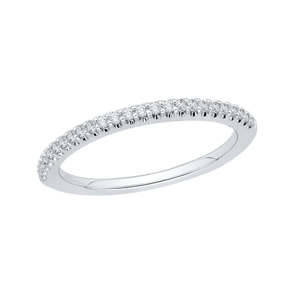 Round Diamond Half-Eternity Wedding Band in 14K White Gold