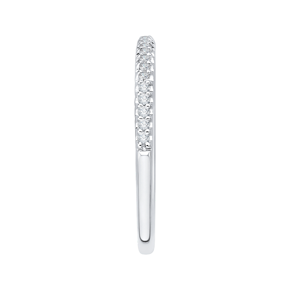 Round Diamond Half-Eternity Wedding Band in 14K White Gold