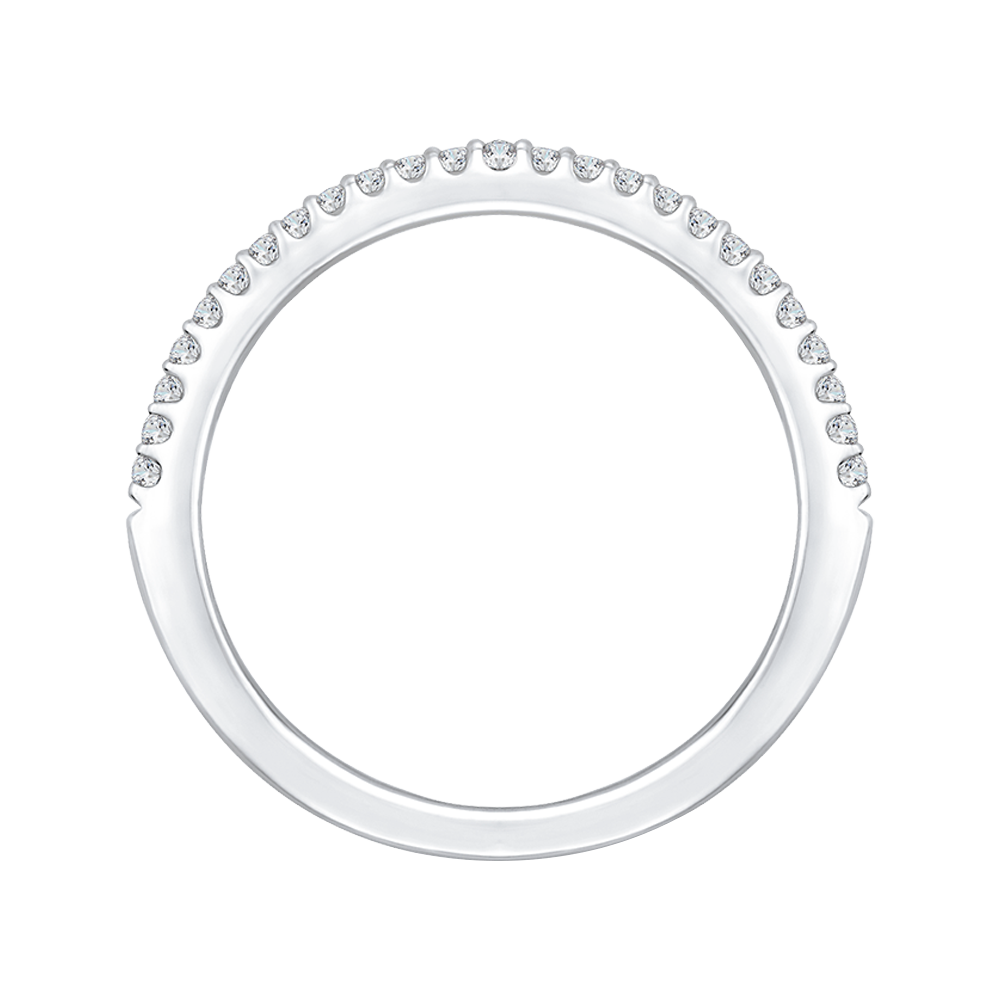 Round Diamond Half-Eternity Wedding Band in 14K White Gold