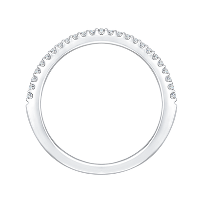 Round Diamond Half-Eternity Wedding Band in 14K White Gold
