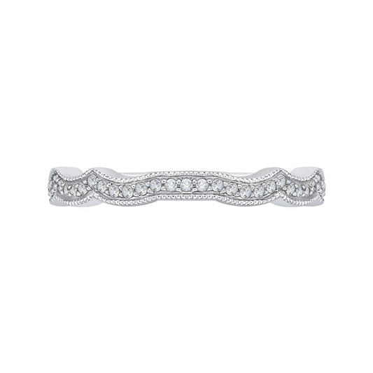 Round Diamond Wedding Band in 14K White Gold