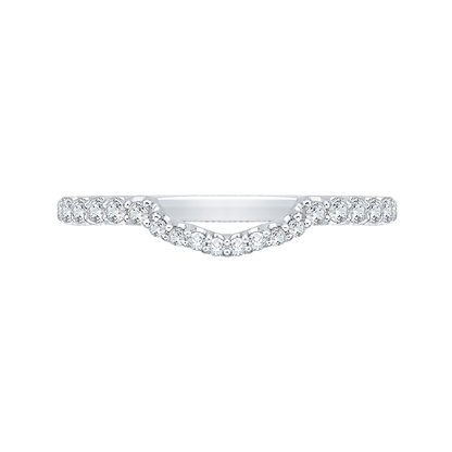 Round Diamond Wedding band in 14K White Gold