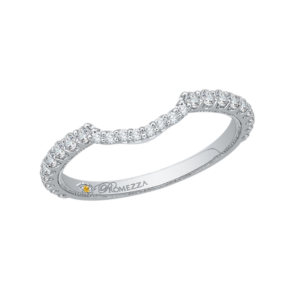 Round Diamond Wedding band in 14K White Gold