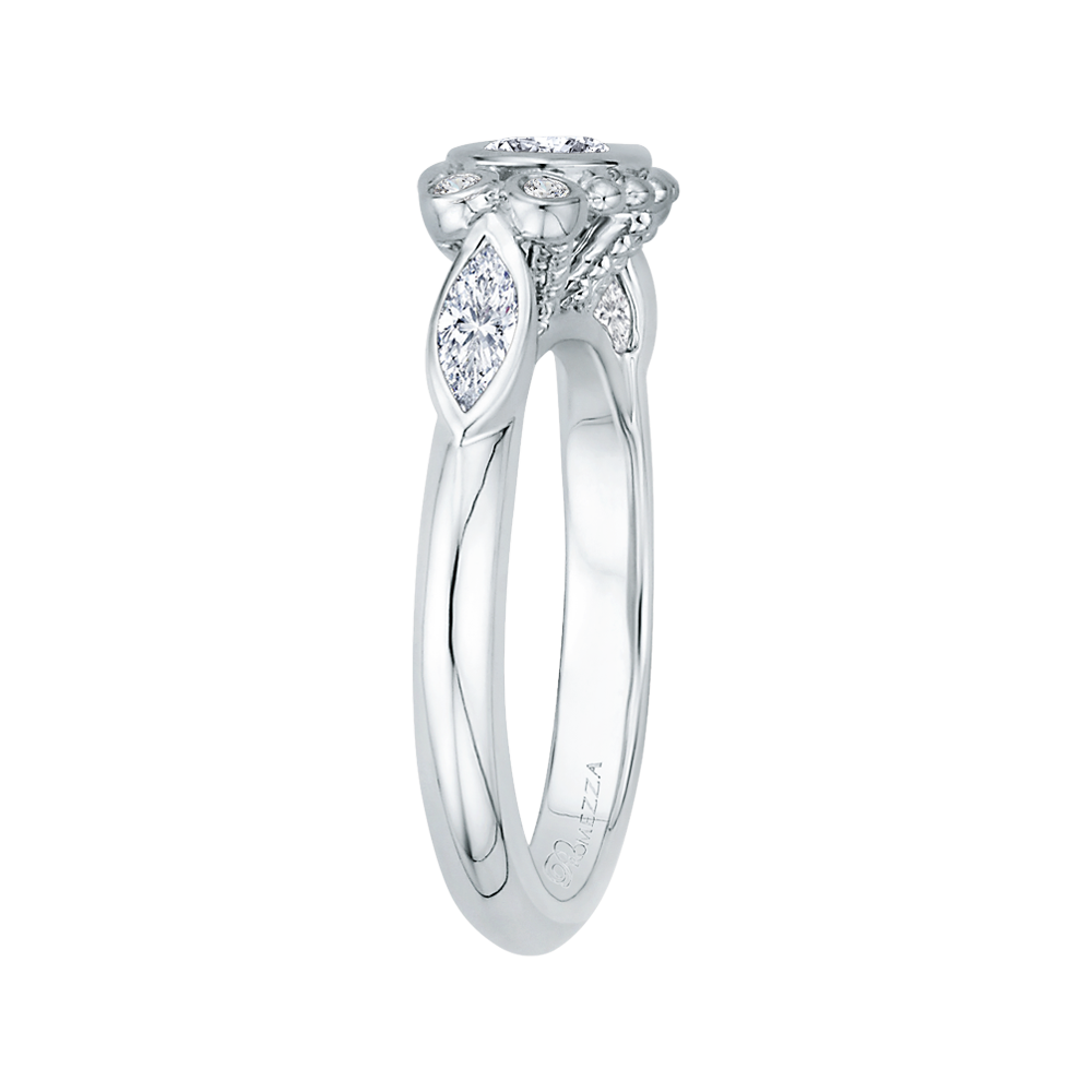 Oval Cut Diamond Engagement Ring in 14K White Gold