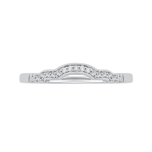Round Diamond Wedding Band in 14K White Gold