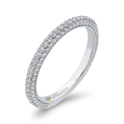 Round Diamond Wedding Band in 14K White Gold