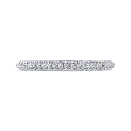 Round Diamond Wedding Band in 14K White Gold