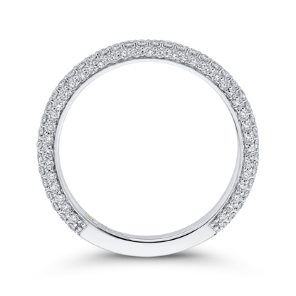 Round Diamond Wedding Band in 14K White Gold
