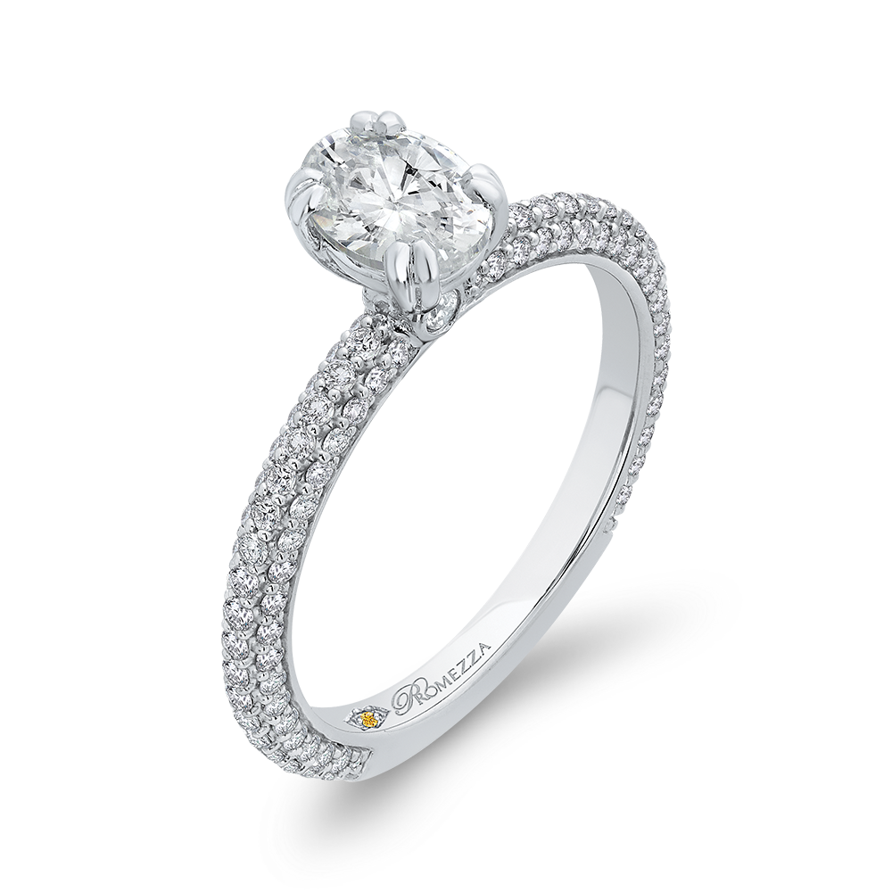 Oval Cut Diamond Classic Engagement Ring in 14K White Gold