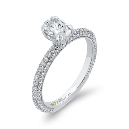 Oval Cut Diamond Classic Engagement Ring in 14K White Gold