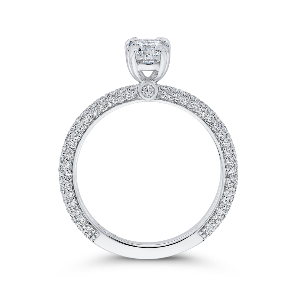 Oval Cut Diamond Classic Engagement Ring in 14K White Gold