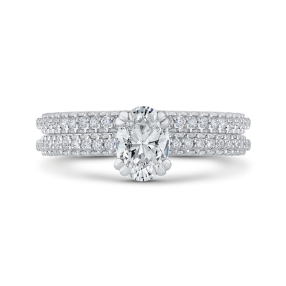 Oval Cut Diamond Classic Engagement Ring in 14K White Gold