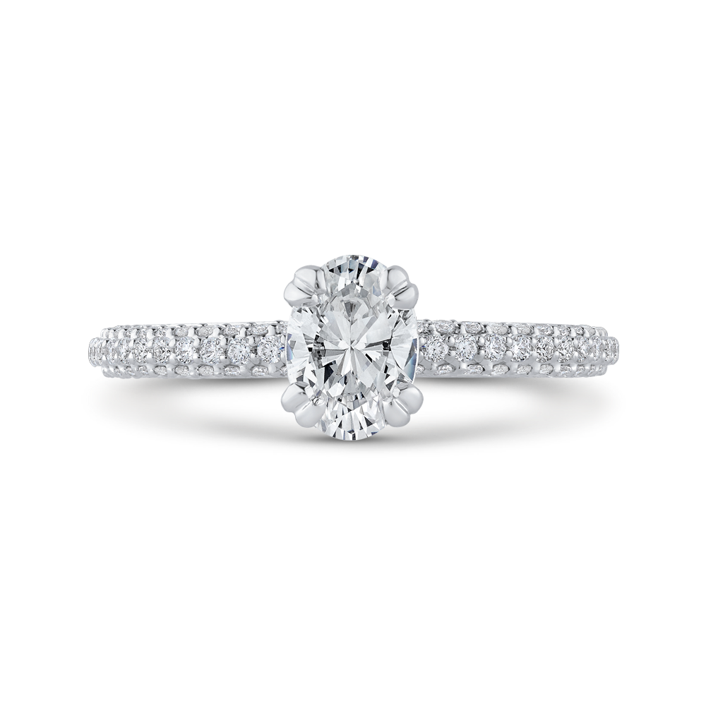 Oval Cut Diamond Classic Engagement Ring in 14K White Gold