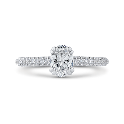 Oval Cut Diamond Classic Engagement Ring in 14K White Gold