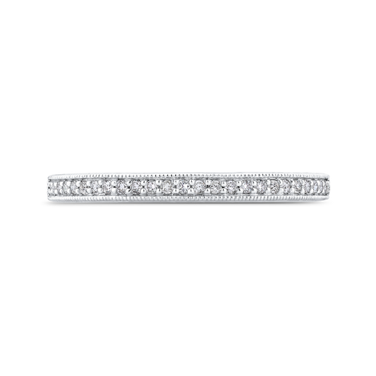 Round Diamond Half-Eternity Wedding Band in 14K White Gold