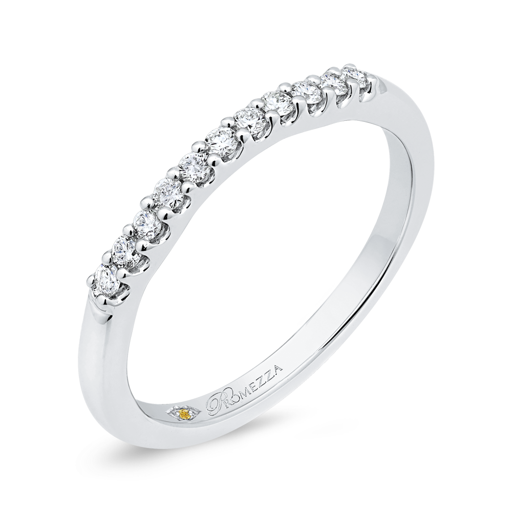 Round Diamond Wedding Band in 14K White Gold