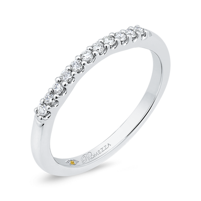 Round Diamond Wedding Band in 14K White Gold