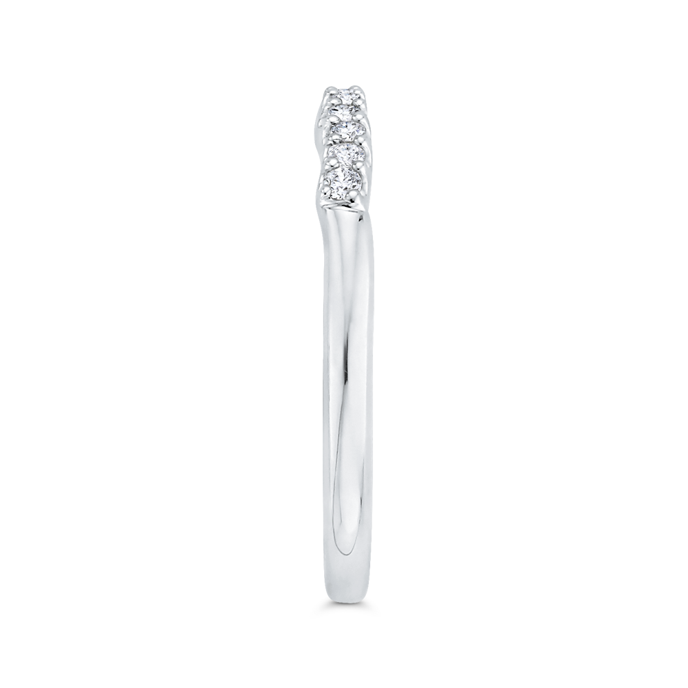 Round Diamond Wedding Band in 14K White Gold