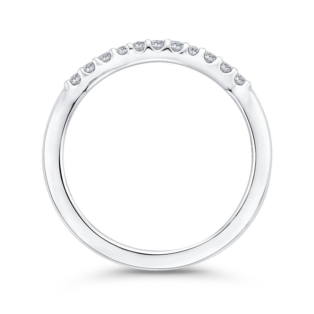 Round Diamond Wedding Band in 14K White Gold