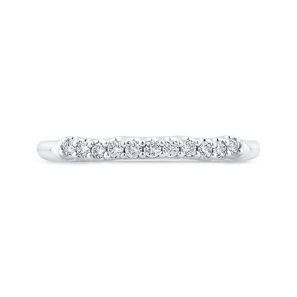 Round Diamond Wedding Band in 14K White Gold