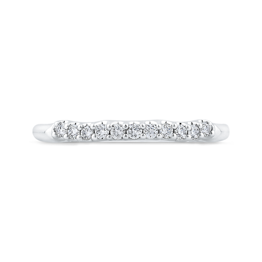 Round Diamond Wedding Band in 14K White Gold