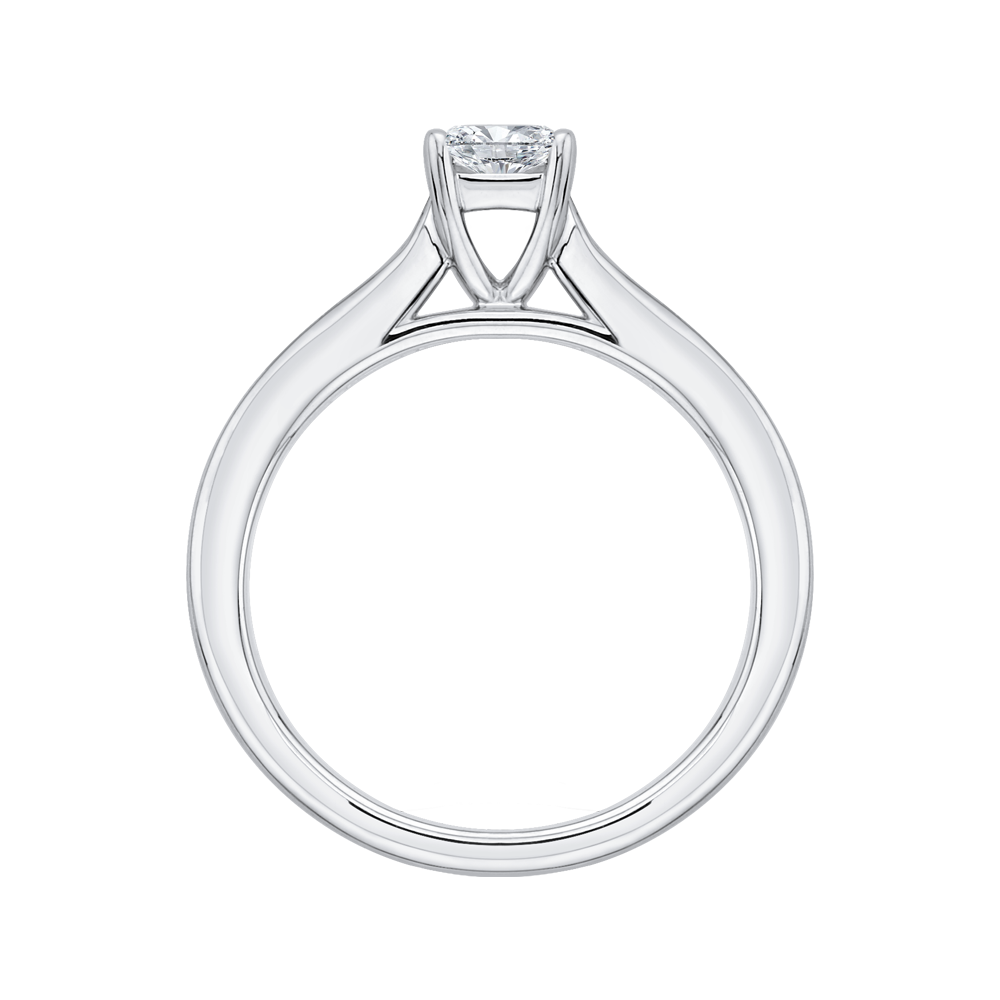 Princess Cut Diamond Cathedral Style Engagement Ring in 14K White Gold