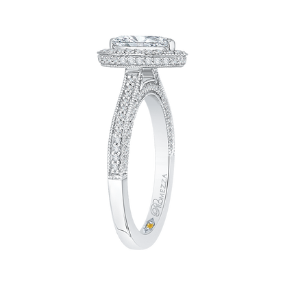 Marquise Cut Diamond Halo Engagement Ring in 14K White Gold