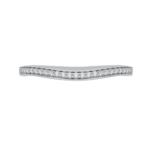 Round Diamond Half-Eternity Wedding Band in 14K White Gold