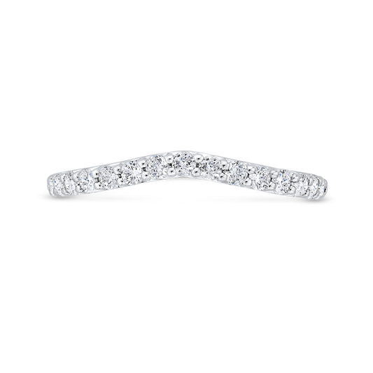 Diamond Counter Wedding Band in 14K White Gold