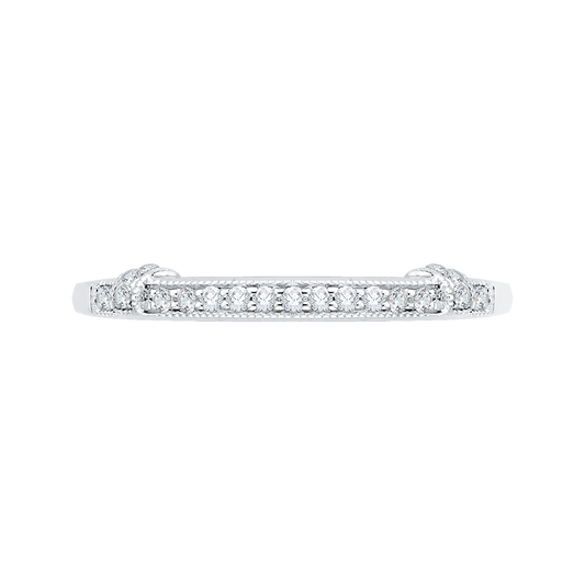 Round Diamond Wedding Band in 14K White Gold